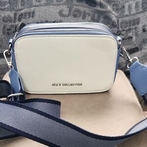 Two-Tone Blue & Cream Crossbody Bag